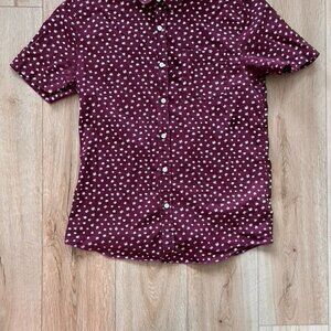 TOPMAN BURGUNDY FLORAL S/S SHIRT